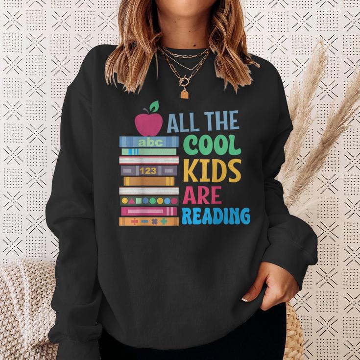 Book Lover All The Cool Kids Reading Sweatshirt Gifts for Her