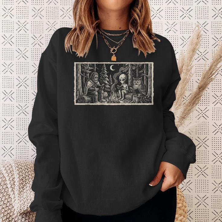 Book Lover Cryptid Book Club Meme Bigfoot Alien Reader Sweatshirt Gifts for Her