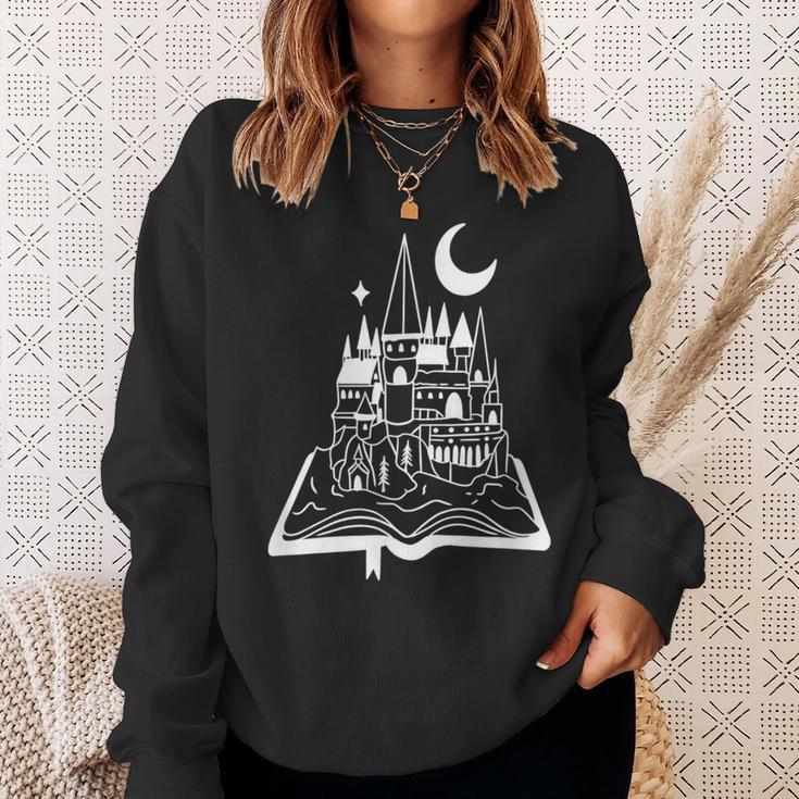 Book Lover Fantasy Fairy Tales Castle Christmas Reading Fan Sweatshirt Gifts for Her
