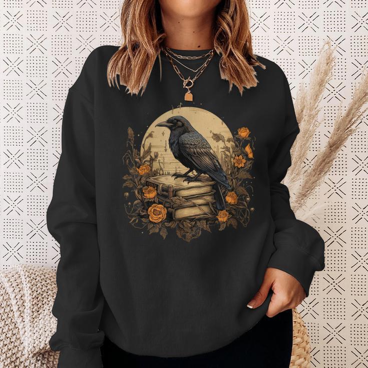 Book Lover Ideas Raven Reading Book Occult Crow Sweatshirt Gifts for Her Book Lover Ideas Raven Reading Book Occult Crow Sweatshirt Gifts for Her