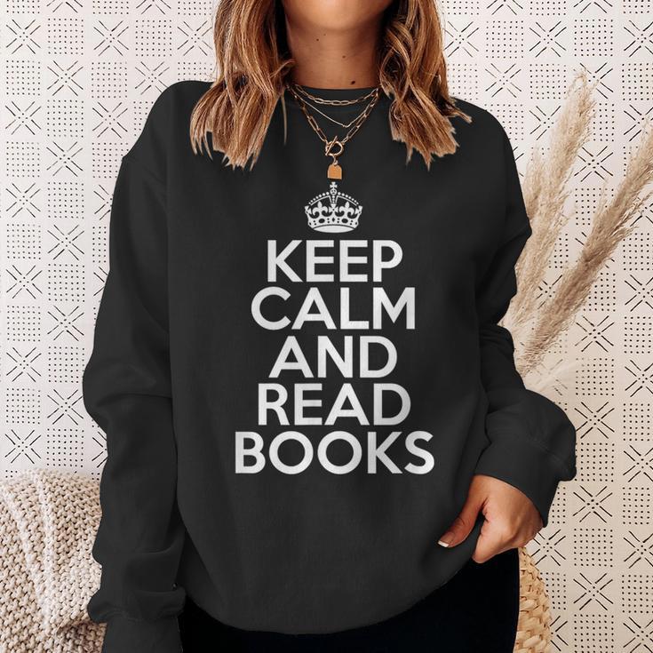 Book Lover Keep Calm And Read Books Sweatshirt Gifts for Her