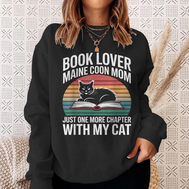 Book Lover Maine Coon Mom Just One More Chapter With My Cat Sweatshirt Gifts for Her