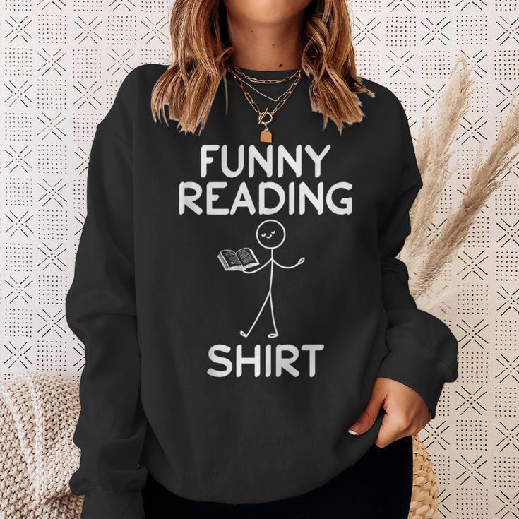 Book Lover Reading Shirt Book Reading Stick Figure Sweatshirt Gifts for Her