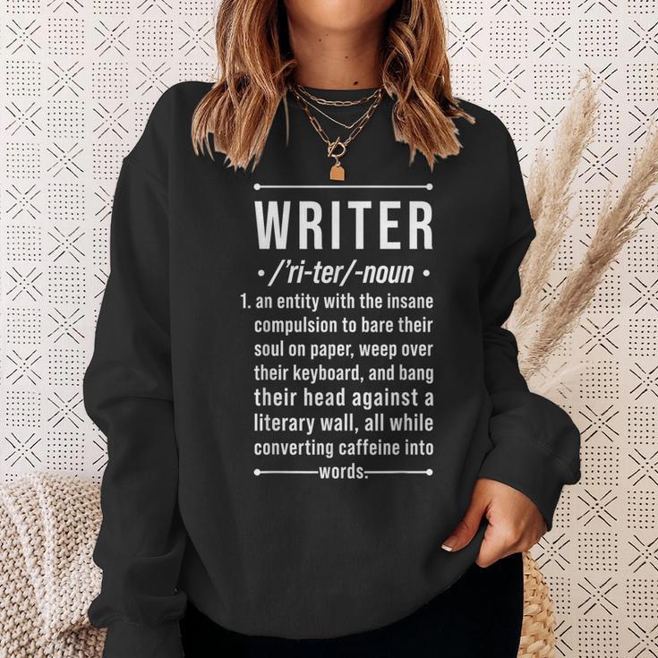 Book Lovers & Writer Co -Adults Fun Writer Noun Definition Cotton Blend Short Sleeve Sweatshirt Gifts for Her