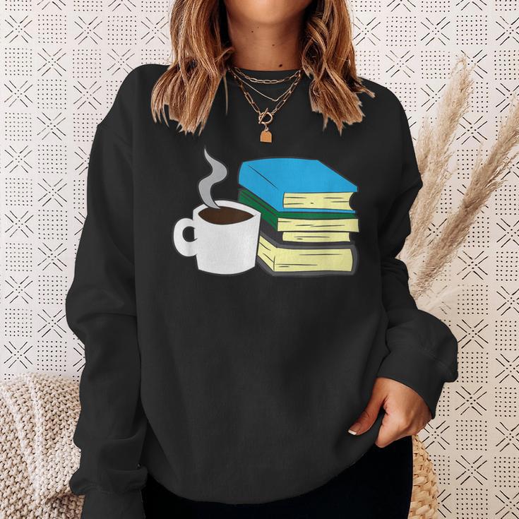 Book Reading And Coffee Books And Coffee Sweatshirt Gifts for Her