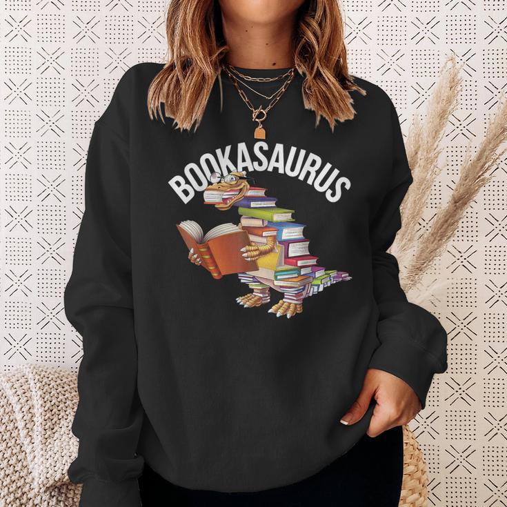Book Reading Dinosaur T-Rex Dino Bookworm Sweatshirt Gifts for Her