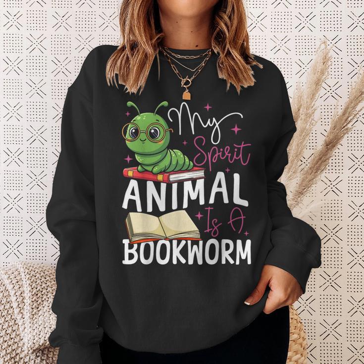 Book Reading My Spirit Animal Is A Bookworm Sweatshirt Gifts for Her