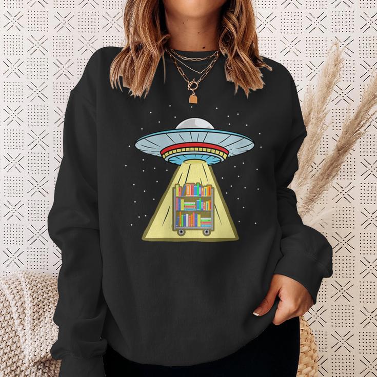 Book Shelf Ufo Abduction Sweatshirt Gifts for Her