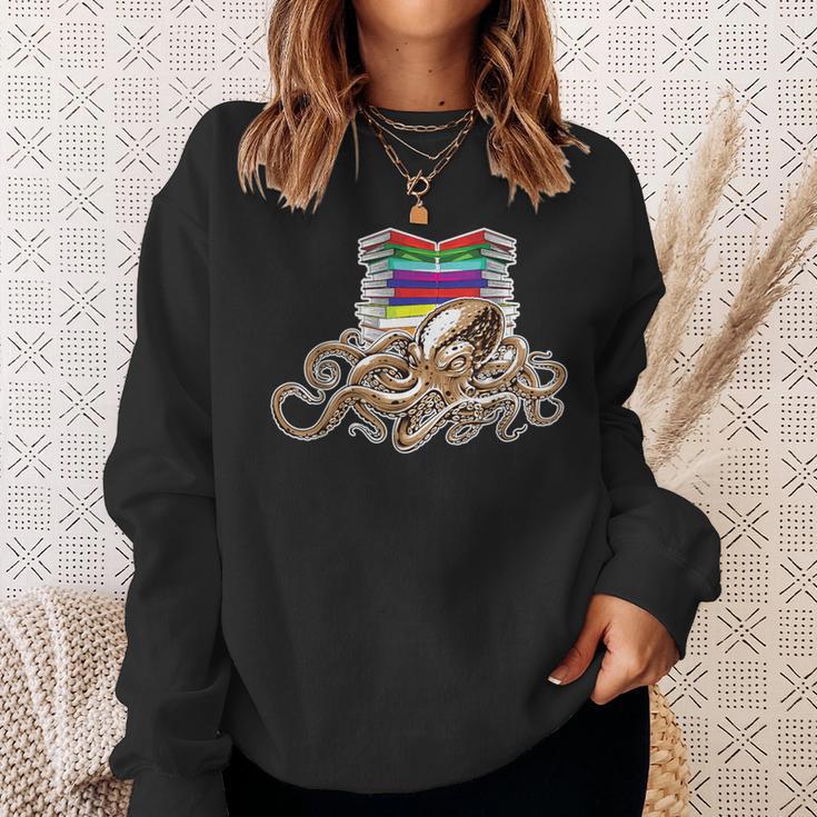 Book-Worm Octopus Reader Teacher Nerd Animal Librarian For Men Women Kids Sweatshirt Gifts for Her