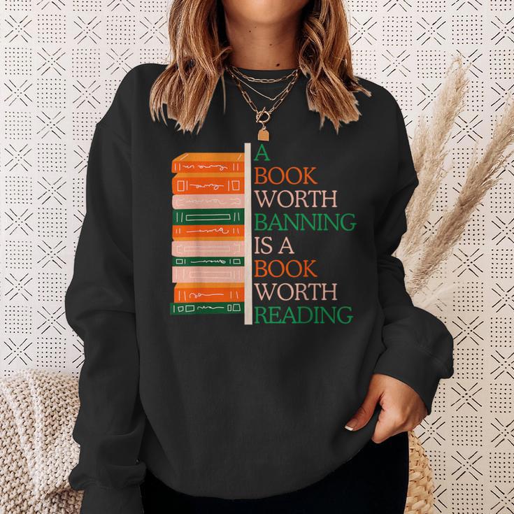 A Book Worth Banning Is a Book Worth Reading Banned Books Sweatshirt Gifts for Her