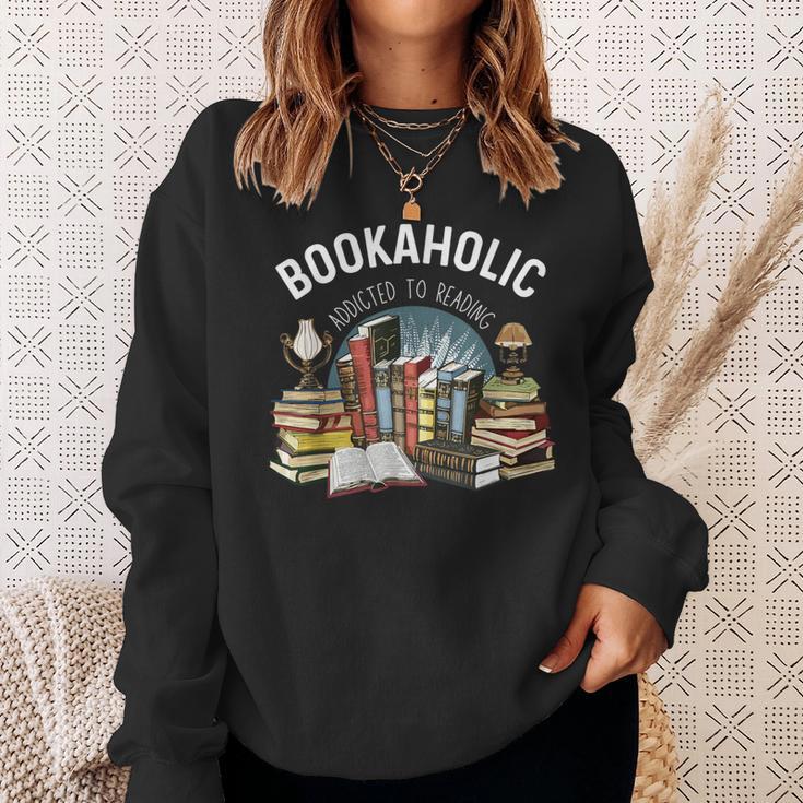Bookaholic Addicted To Reading Book Lovers Literacy Sweatshirt Gifts for Her