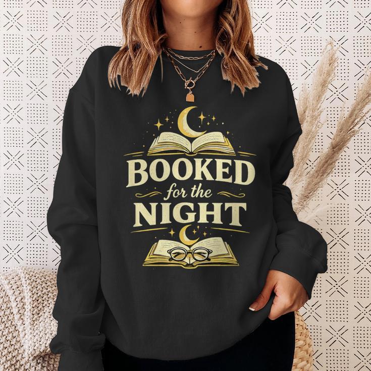 Booked For The Night Reading Quote Book Lovers Sweatshirt Gifts for Her