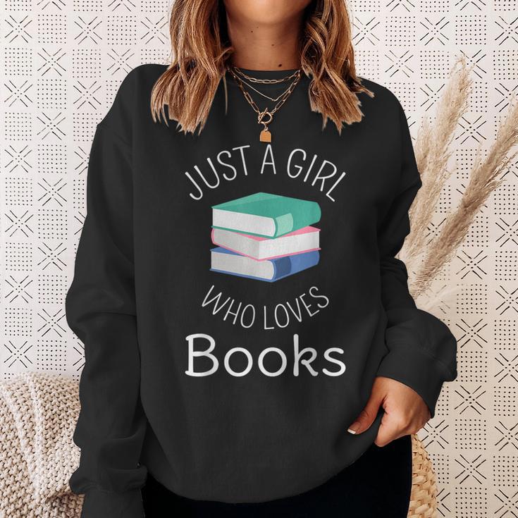 Bookish Women Bookworm Librarian Just a Girl Who Loves Books Sweatshirt Gifts for Her