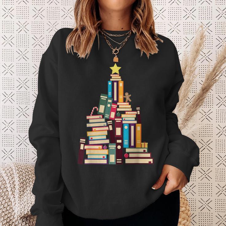 Booklovers Christmas Book Tree Sweatshirt Gifts for Her