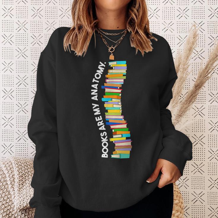 Books Are My Anatomy Spine Backbone Bookworm Reading Sweatshirt Gifts for Her