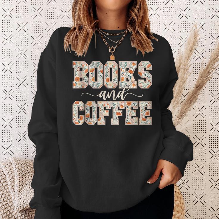 Books & Coffee Floral Sweatshirt Gifts for Her