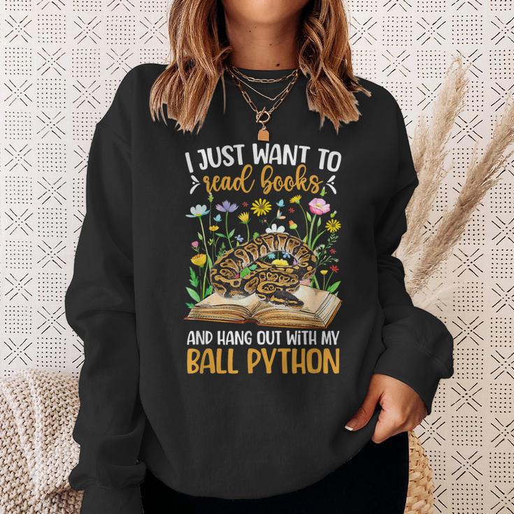 Books And My Ball Python Owner Ball Python Lover Sweatshirt Gifts for Her