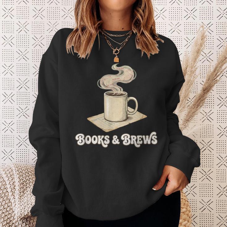 Books And Brews Coffee Reader Library Bibliophile Bookworm Sweatshirt Gifts for Her