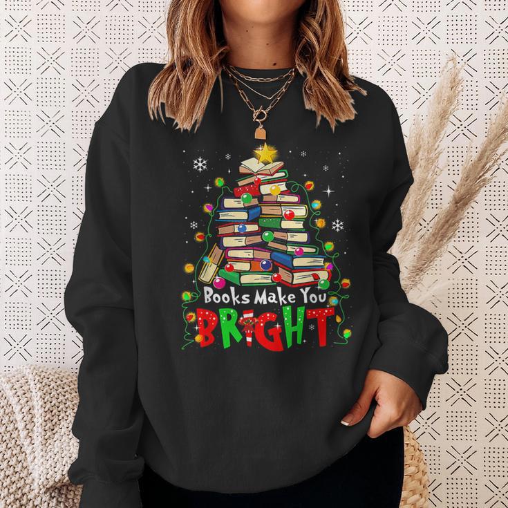 Books Make You Bright Christmas Librarian Book Lover Sweatshirt Gifts for Her Books Make You Bright Christmas Librarian Book Lover Sweatshirt Gifts for Her