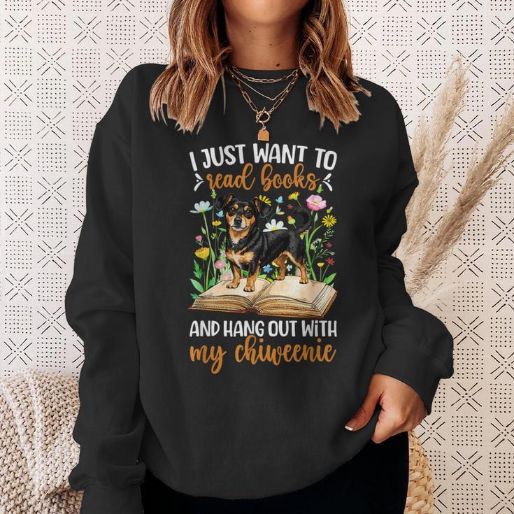 Books And My Chiweenie Owner Chiweenie Lover Sweatshirt Gifts for Her