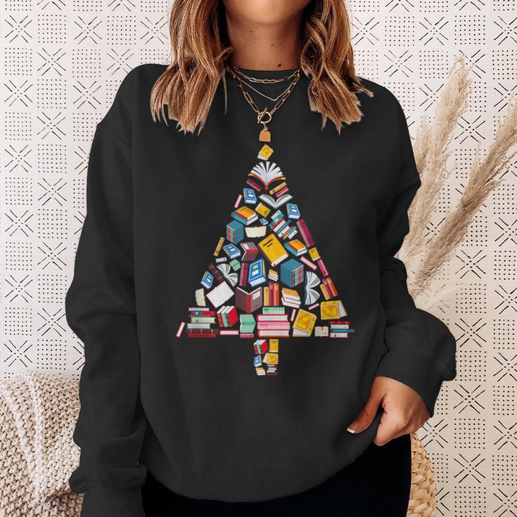 Books Christmas Tree Reading Club Librarian Library Xmas Sweatshirt Gifts for Her Books Christmas Tree Reading Club Librarian Library Xmas Sweatshirt Gifts for Her