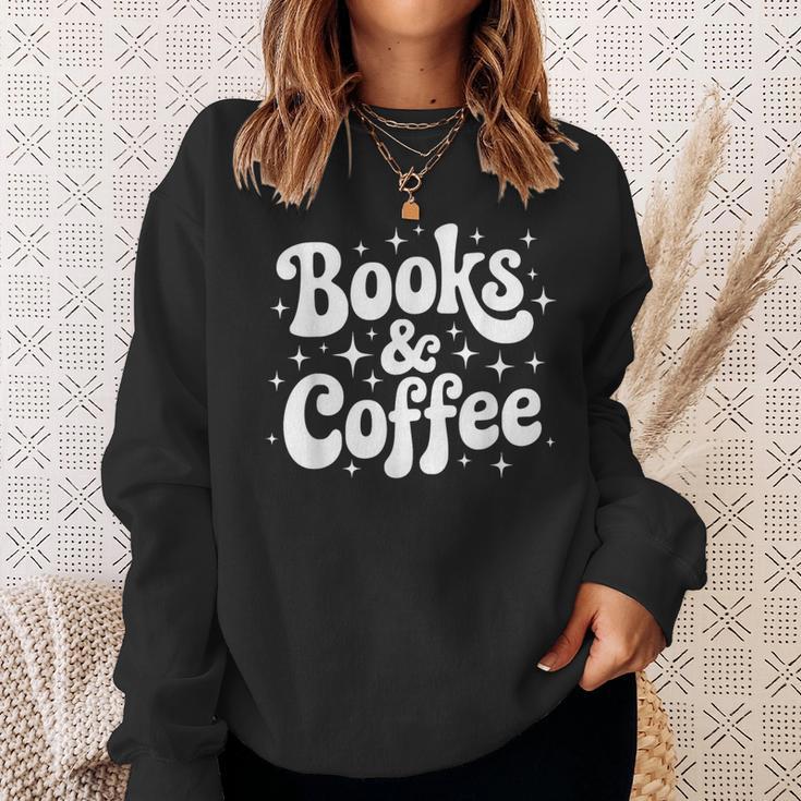 Books And Coffee Retro Reading Quote Sweatshirt Gifts for Her