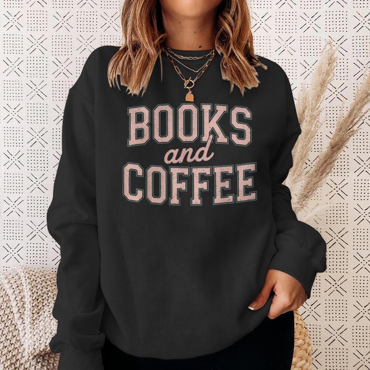 Books And Coffee Vintage Reading Lover Typography Sweatshirt Gifts for Her