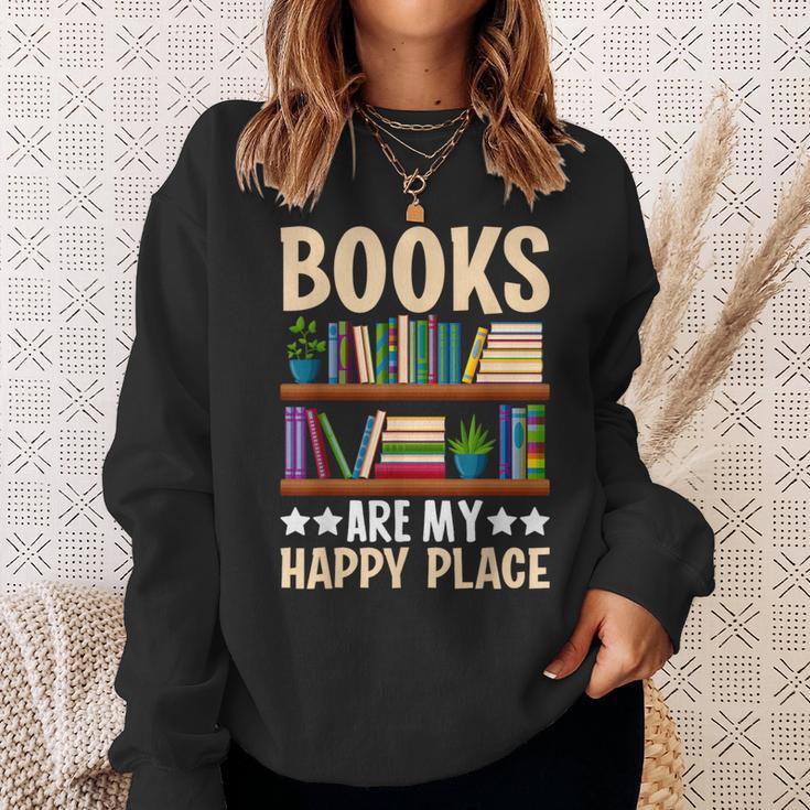Books Are My Happy Place Sweatshirt Gifts for Her