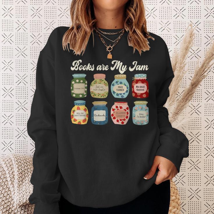 Books Are My Jam Shirt Book Lover Reader Reading Teacher Sweatshirt Gifts for Her