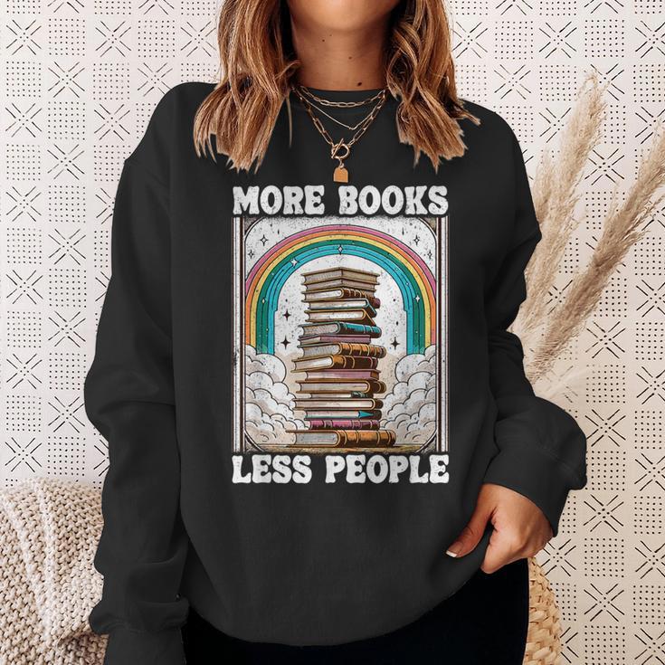 More Books Less People Mystic Book Rainbow Reading Book Sweatshirt Gifts for Her