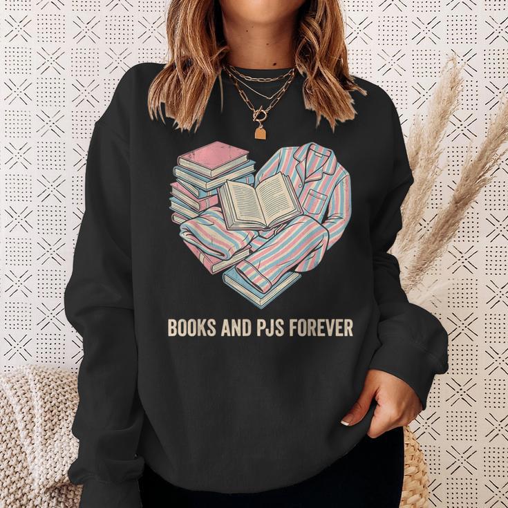 Books And Pajamas Reading Bedtime Sweatshirt Gifts for Her