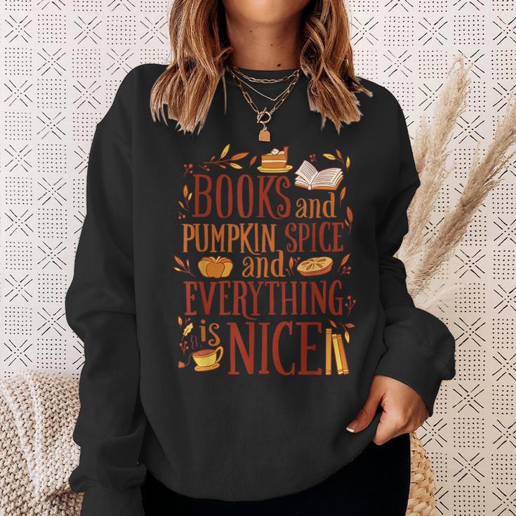 Books And Pumpkin Spice Cute Fall Aesthetic Sweatshirt Gifts for Her