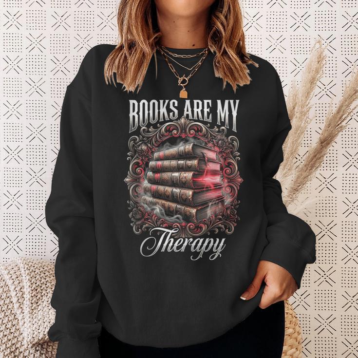 Books Are My Therapy Vintage Bookworm Reader Sweatshirt Gifts for Her Books Are My Therapy Vintage Bookworm Reader Sweatshirt Gifts for Her