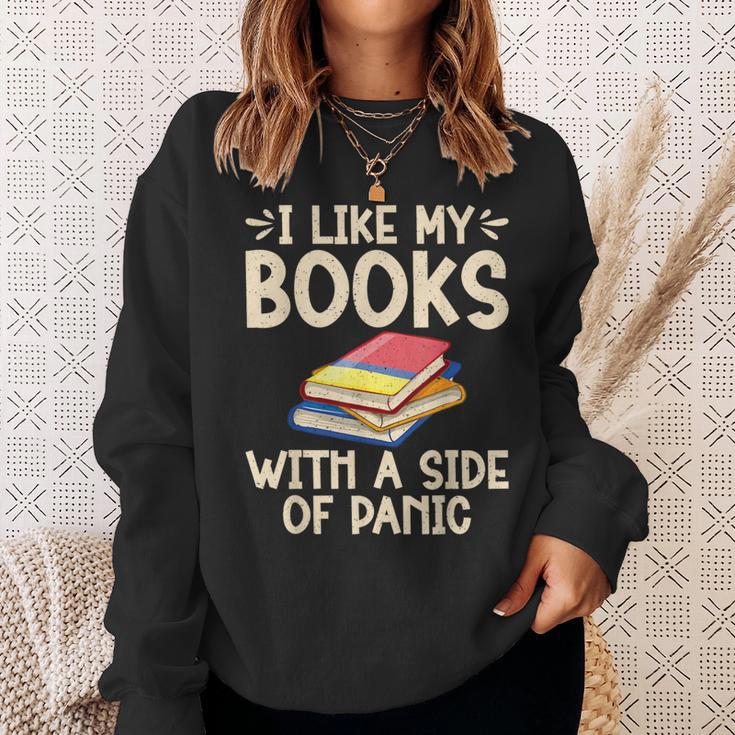 I Like My Books With a Side Of Panic Thriller Sweatshirt Gifts for Her