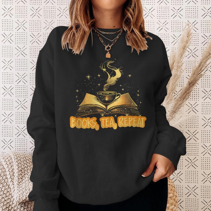 Books Tea Repeat Sweatshirt Gifts for Her