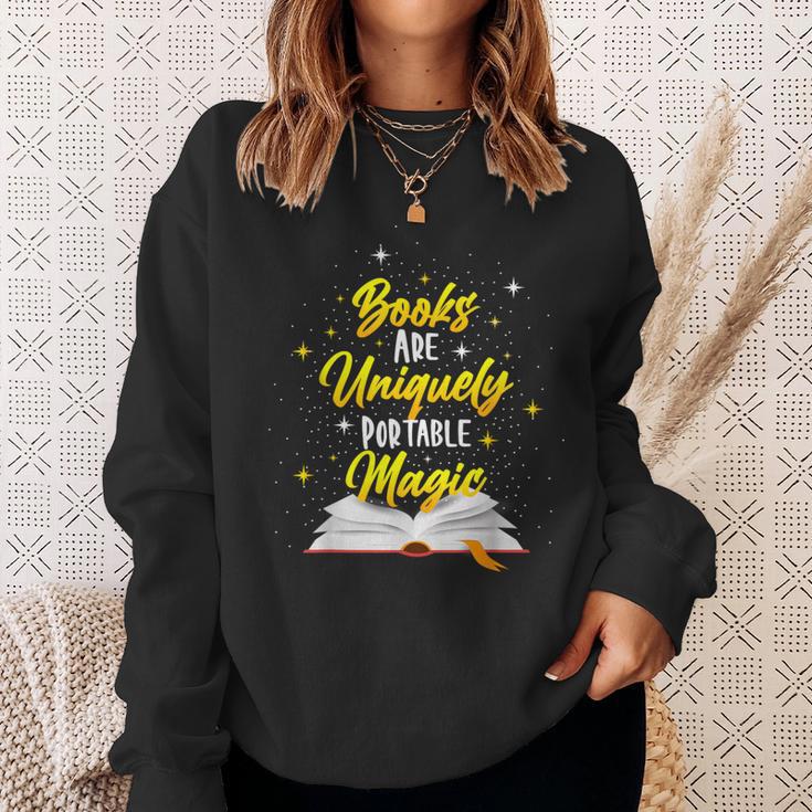 Books Are Uniquely Portable Magic Sweatshirt Gifts for Her