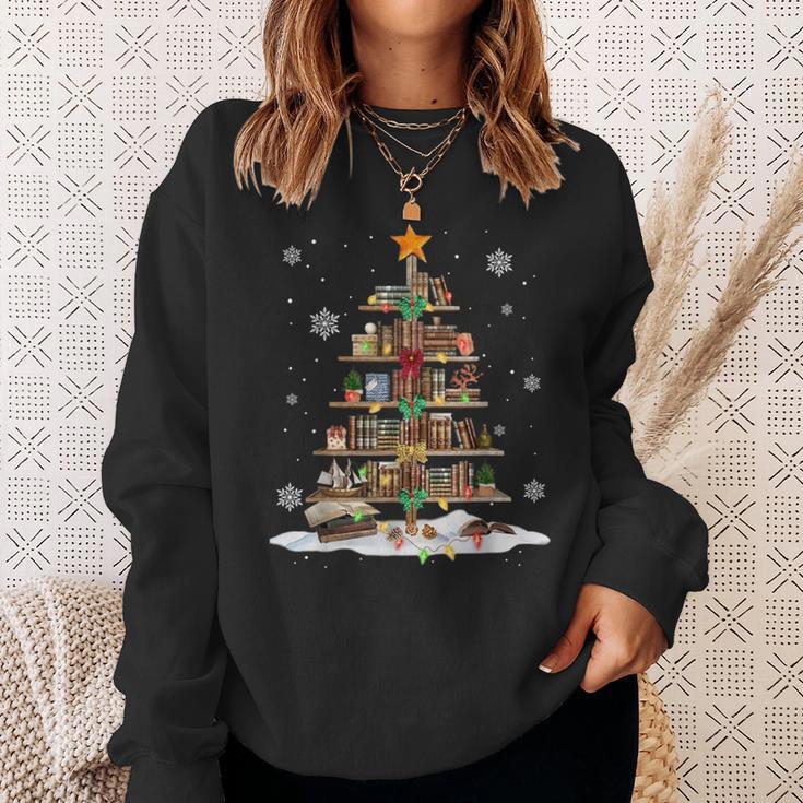 Bookshelf Christmas Tree Books For Book Lovers And Librarian Sweatshirt Gifts for Her