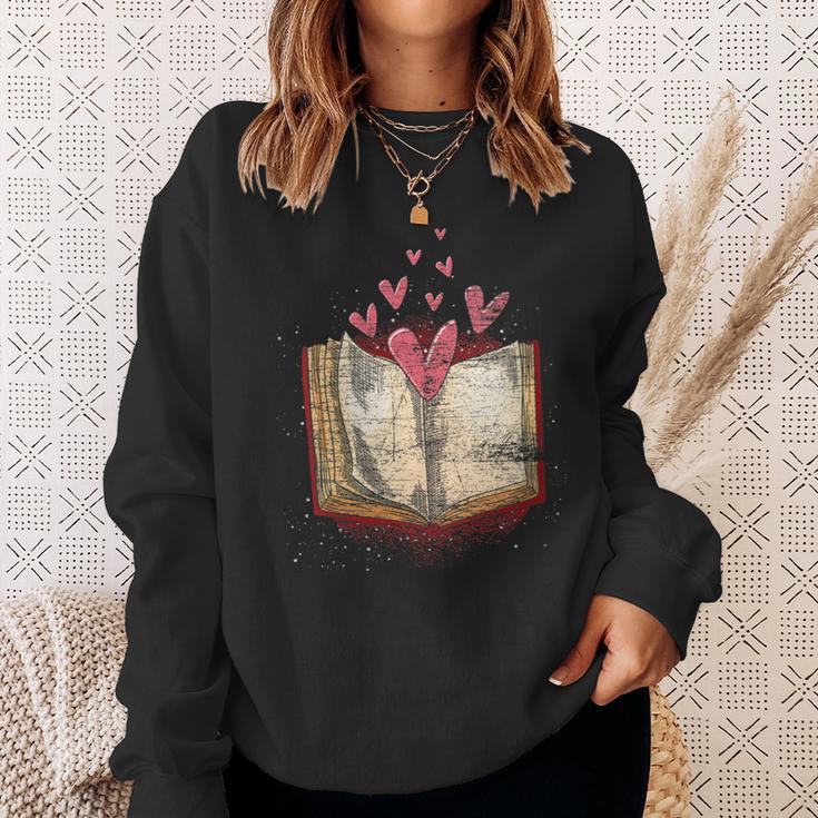 Bookworm Heart Librarian Book Nerd Library Reading Sweatshirt Gifts for Her