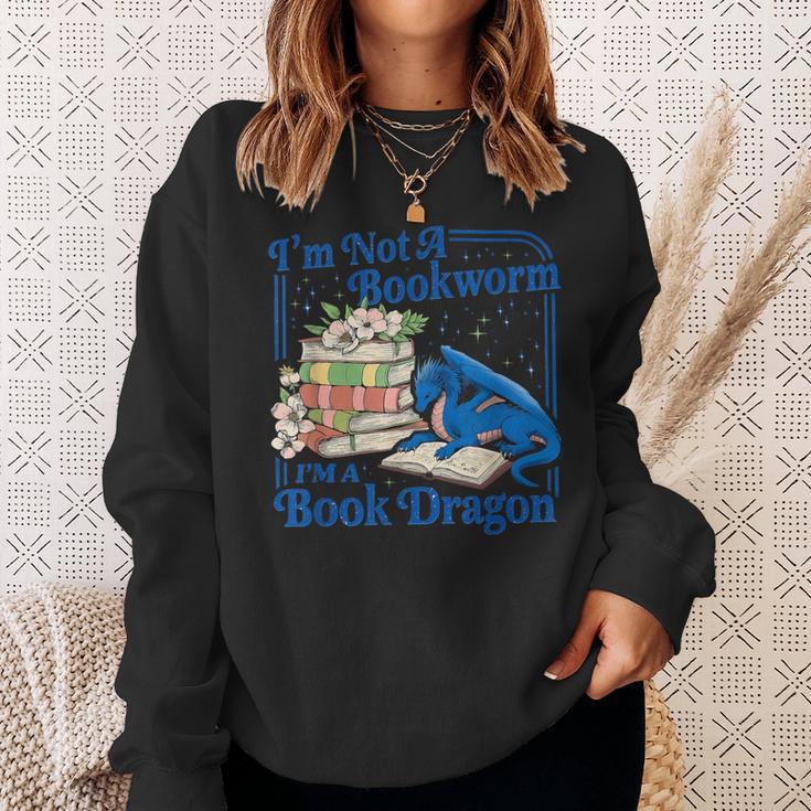 Bookworm I'm A Book Blue Dragon Fantasy Reader Bookish Sweatshirt Gifts for Her