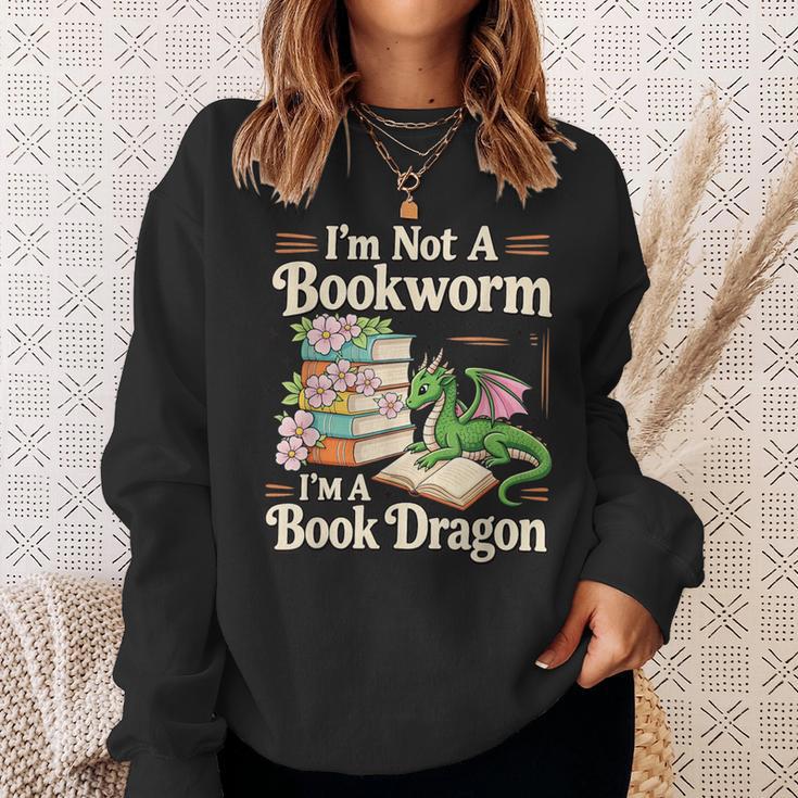 Bookworm I'm A Book Dragon Fantasy Reader Lover Bookish Sweatshirt Gifts for Her