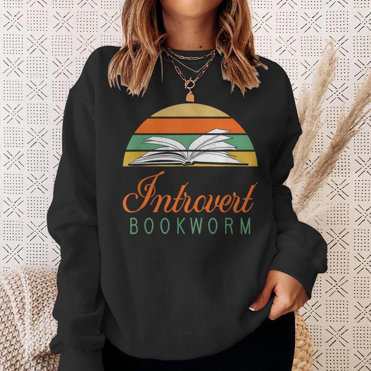 Bookworm Introvert Fun Book Lovers Reading Sweatshirt Gifts for Her