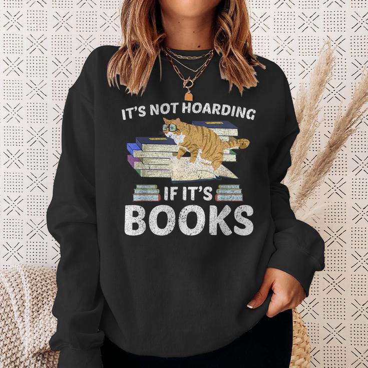 Bookworm Librarian Hoarder Cat Book Reading Hoarding Sweatshirt Gifts for Her