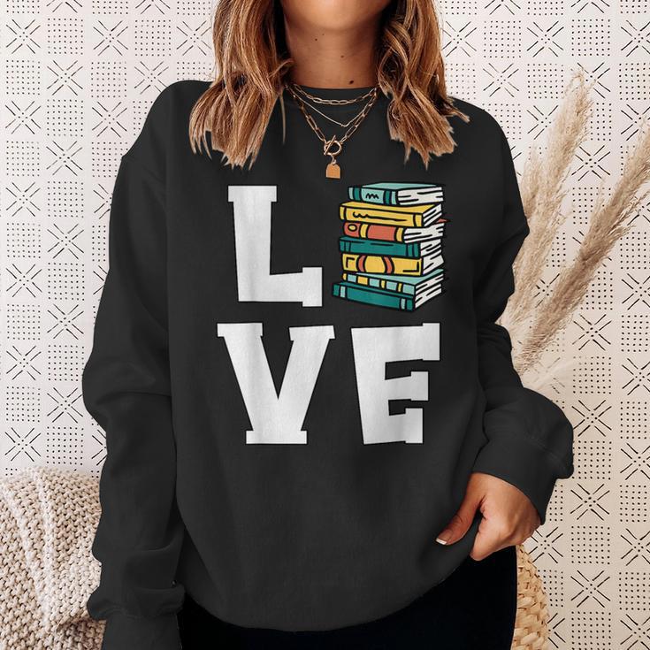 Bookworm Love Book Lover Reading Librarian Sweatshirt Gifts for Her
