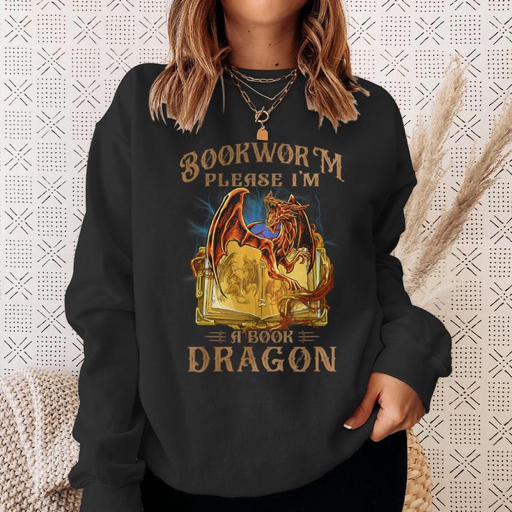 Bookworm Please I'm a Book Dragon Dragon Books Lovers Sweatshirt Gifts for Her