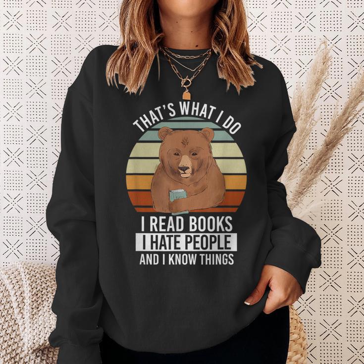 Bookworm I Bookworm I Read Books Hate People Anti Social Sweatshirt Gifts for Her