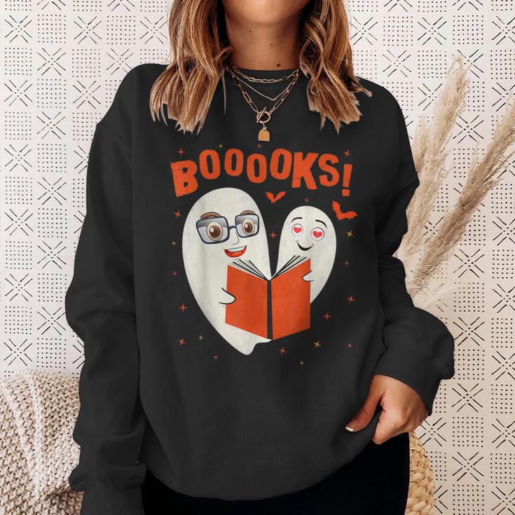 Booooks Boo Ghost Book Library Halloween Students Teachers Men Women Kids Sweatshirt Gifts for Her Booooks Boo Ghost Book Library Halloween Students Teachers Men Women Kids Sweatshirt Gifts for Her