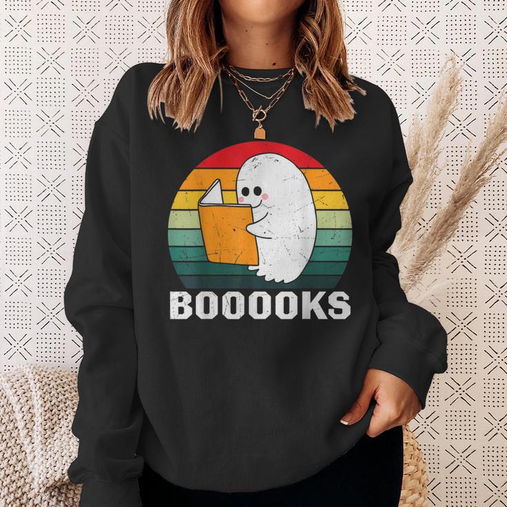 Booooks Funny Halloween Ghost Books For Bookworm Readers Sweatshirt Gifts for Her