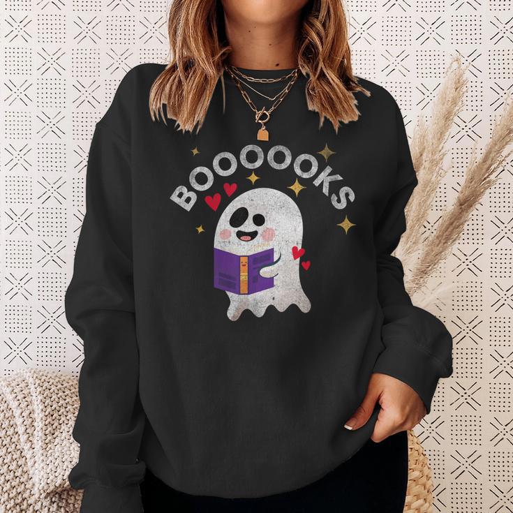 Boooooks Halloween Ghost Reading Book For Teacher & Student Men Women Kids Sweatshirt Gifts for Her
