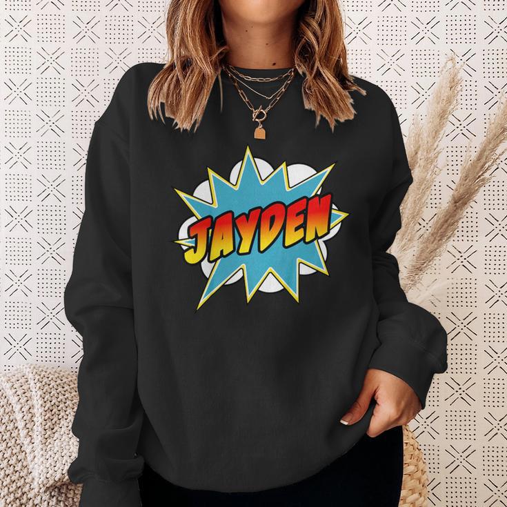 Boys Jayden Comic Book Superhero Name Sweatshirt Gifts for Her