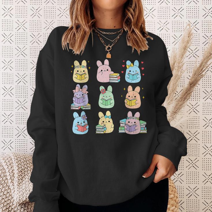 Bunny Reading Books Easter Day Teacher Librarian Book Lover Sweatshirt Gifts for Her Bunny Reading Books Easter Day Teacher Librarian Book Lover Sweatshirt Gifts for Her